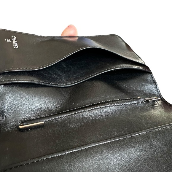 Authentic CHANEL Black Patent Leather Lucky Charms Passport Bifold Wallet & Box - Picture 8 of 15